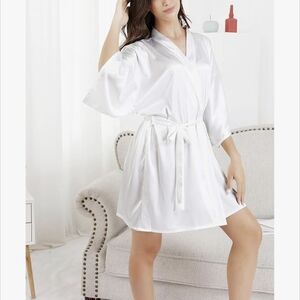 Luxurious White Women's Satin Robe